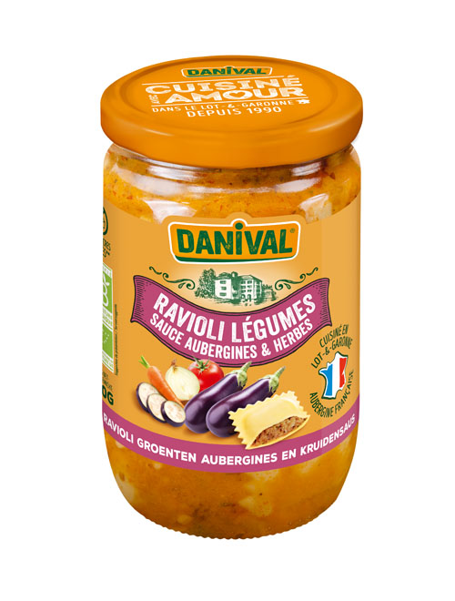 Danival Ravioli légumes sauce aubergine & herbes bio 670g 